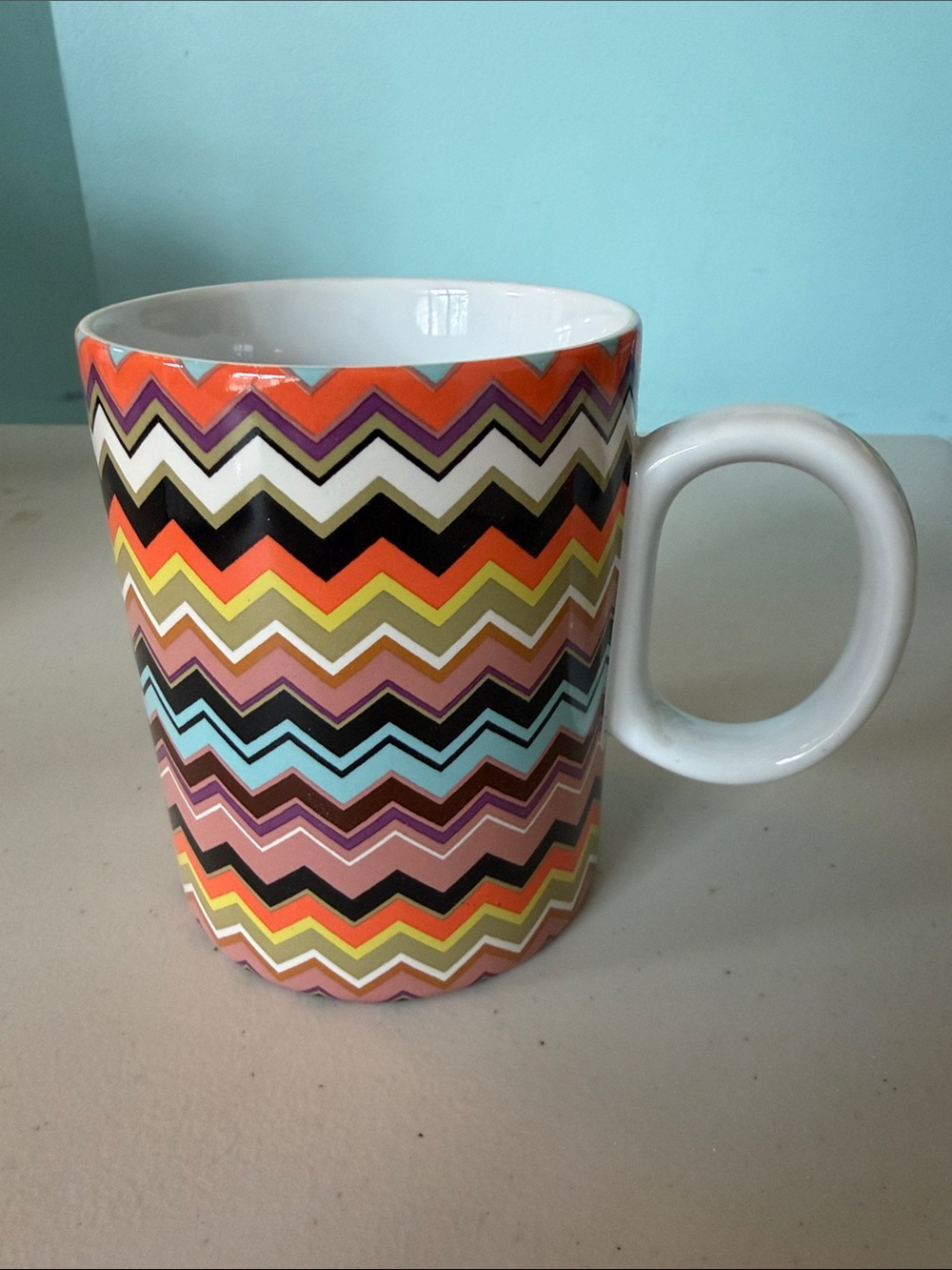 New MISSONI for Target Mug Multicolor Chevron 16 oz